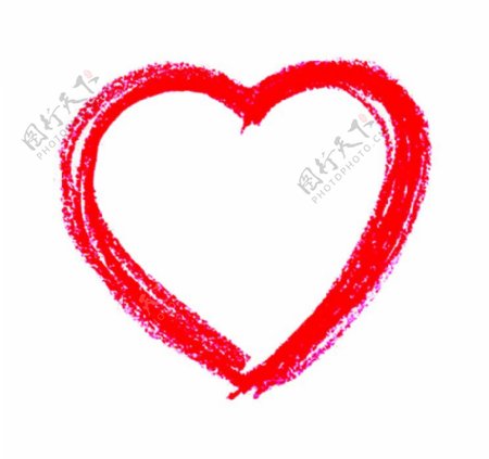 红色手绘爱心节日元素