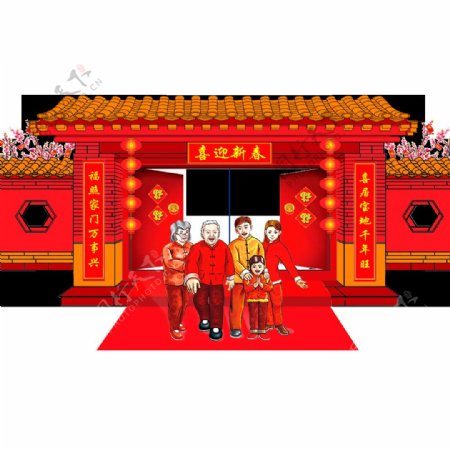 中国风春节门联素材