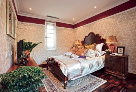 欧式卧室花纹地板砖装修效果图