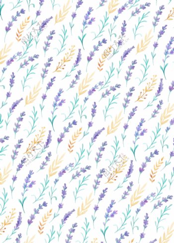 紫黄花叶卡通背景素材