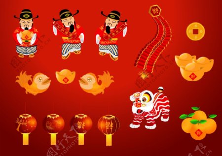 中国传统新年用品元素
