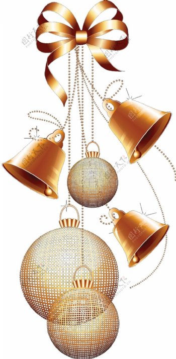 大气圣诞铃铛吊球装饰元素