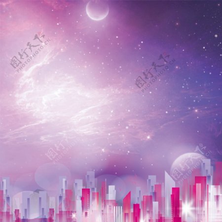 紫色现代星空背景主图
