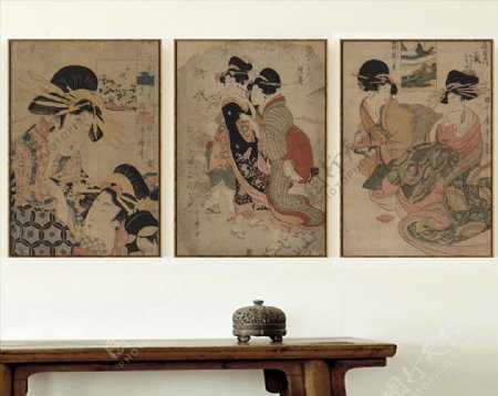 中式古风仕女图装饰画