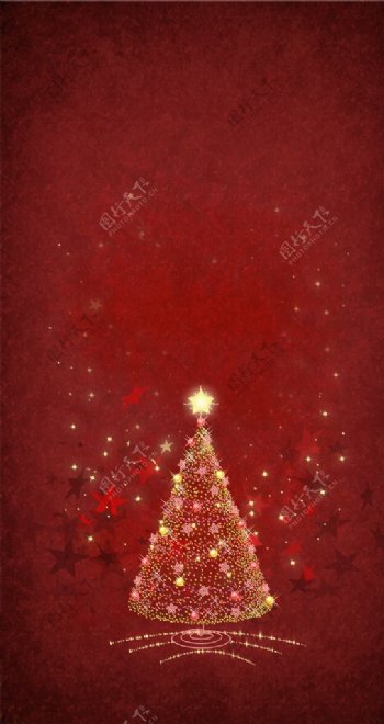 唯美圣诞树圣诞节H5背景素材