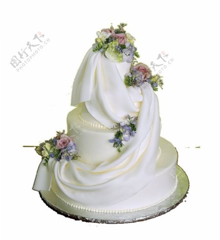白色双层婚庆蛋糕素材