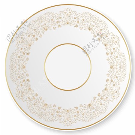 俯视图盘子花纹工艺食物素材精美装饰器皿