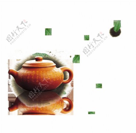 雅致黄褐色茶壶产品实物