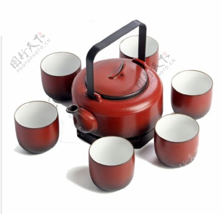 雅致风格红色茶具产品实物