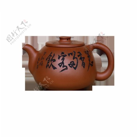 淡雅褐色茶壶产品实物