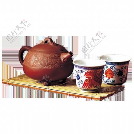 清新红褐色茶壶产品实物