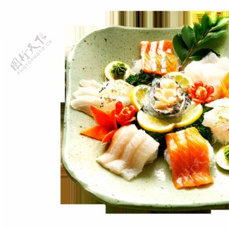 清新简约日式三文鱼料理美食产品实物
