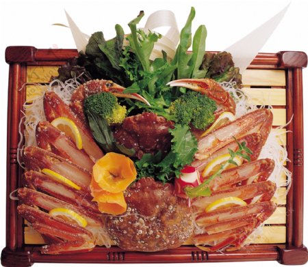 精美螃蟹日式料理美食产品实物