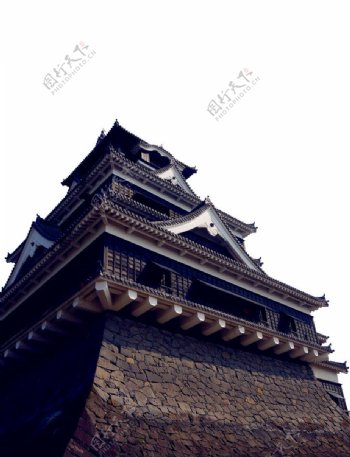 简约深色寺庙日本旅游装饰元素
