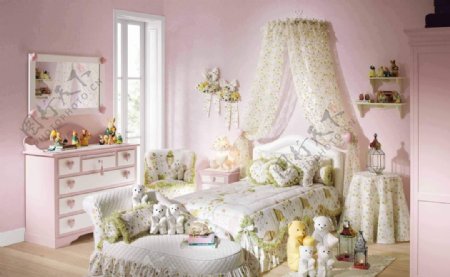 粉色儿童房设计