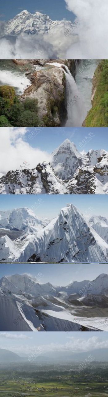 高清实拍喜马拉雅山雪山风景