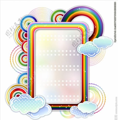 创意彩虹相框矢量素材