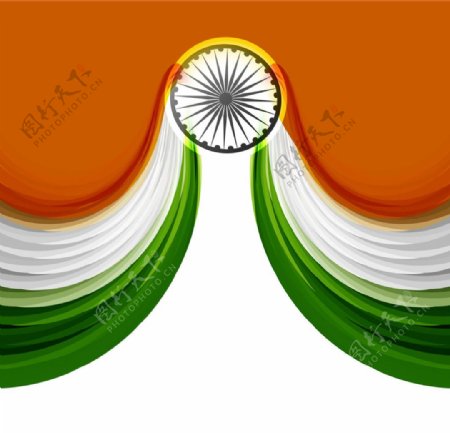 印度波浪国旗背景