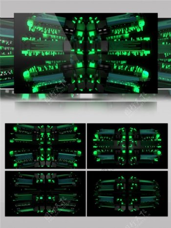 绿色对称光束视频素材