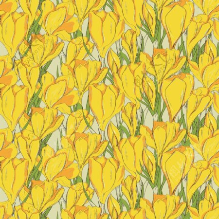 色彩鲜艳的黄色花朵背景矢量素材