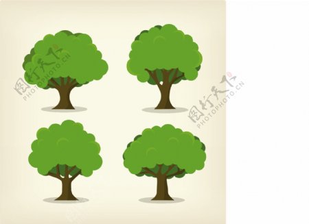 绿色卡通树木素材