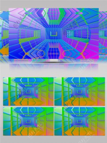 彩色抽象迷宫动态视频素材