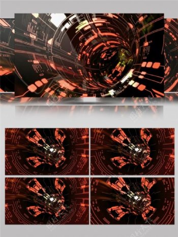 红色漩涡隧道动态视频素材