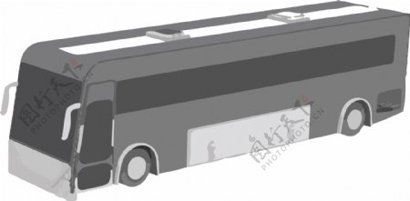 2.5D简约巴士交通元素