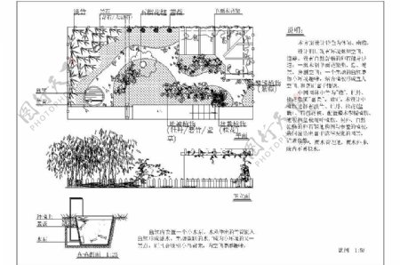 中式小庭院花园平面图