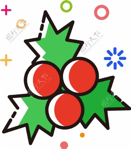 MBE图标风格圣诞节元素圣诞装饰矢量素材
