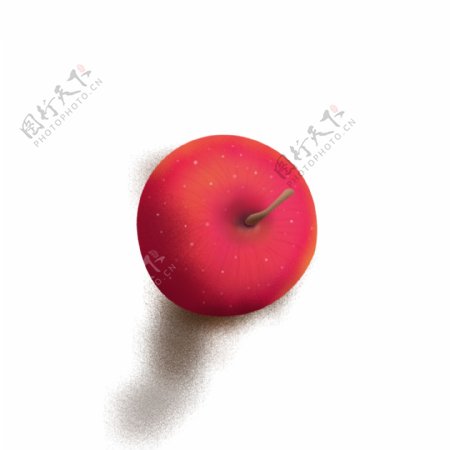 一颗红色苹果卡通无素