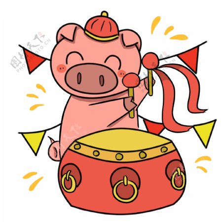 可爱卡通喜庆可商用新年猪猪元素