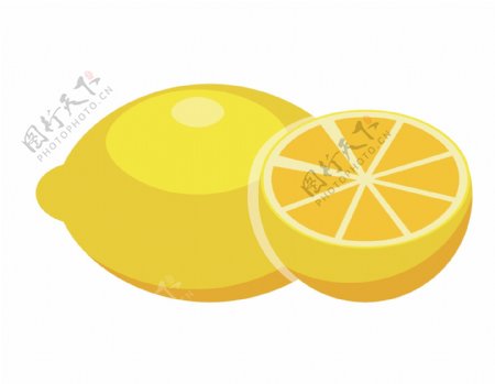 卡通营养柠檬元素