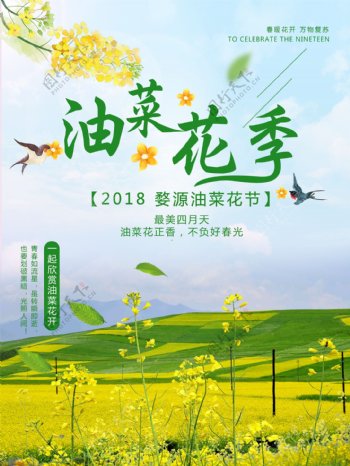 小清新油菜花旅游海报