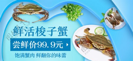生鲜海鲜梭子蟹banner
