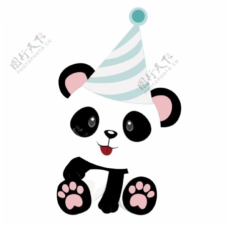 可爱过生日的小熊猫可商用元素