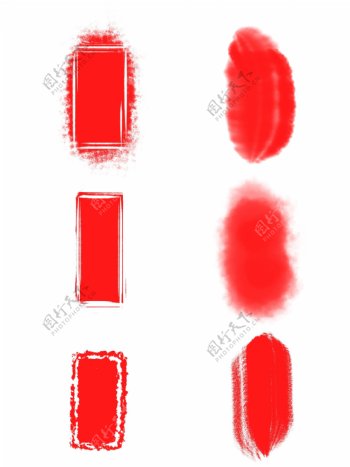 中国风印章边框红色可商用元素