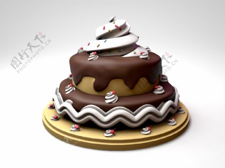生日蛋糕模型已扣蛋糕元素