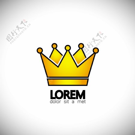 lorem金色抽象皇冠logo模板