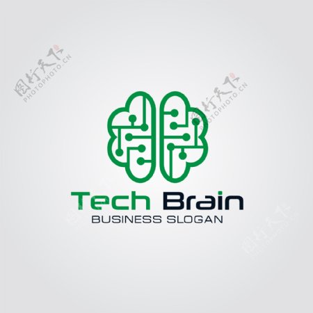 技术脑徽标logo模板
