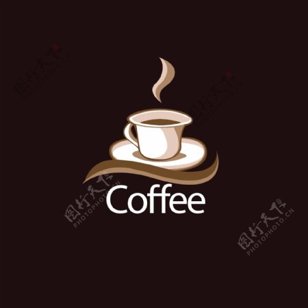 咖啡杯标志logo模板