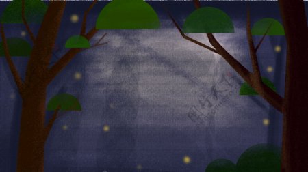 月光树林banner背景素材