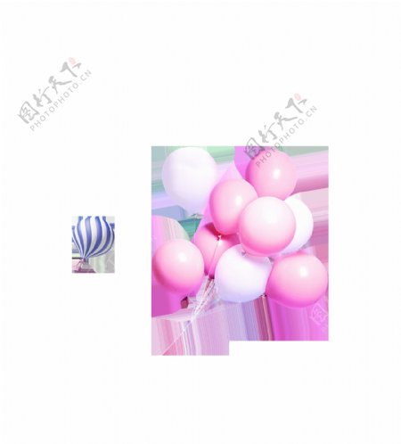 粉色浪漫气球装饰素材
