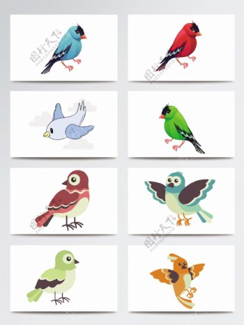 精致可爱设计鸟类