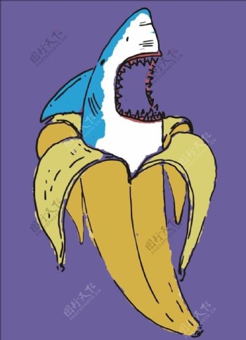 香蕉海豚图案