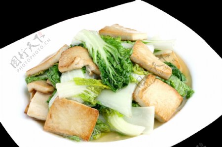 小白菜煎豆腐白菜豆腐