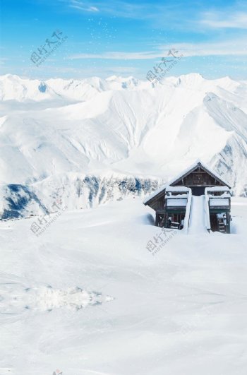 冬季雪花风景海报背景图