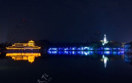 惠州西湖夜晚景色
