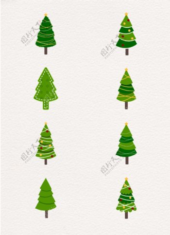 绿色卡通圣诞树eps设计