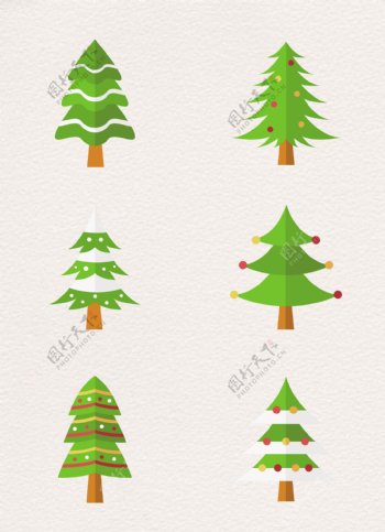 卡通圣诞树圣诞节树木设计